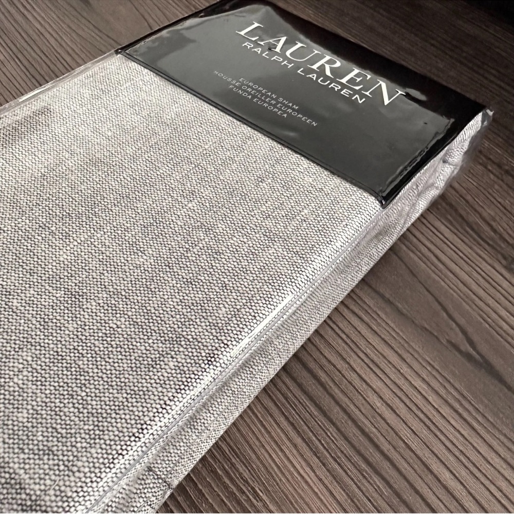 NIP Ralph Lauren Black and Gray European Sham 26x26Square